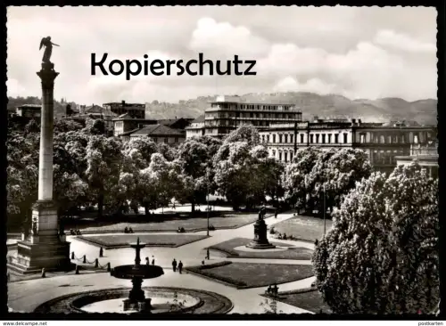 ÄLTERE POSTKARTE STUTTGART PARTIE AM SCHLOSSPLATZ Schloss castle chateau Ansichtskarte postcard AK cpa