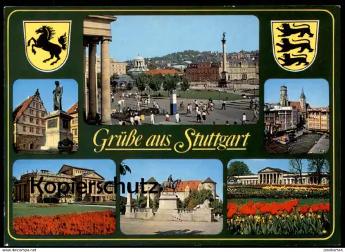 ÄLTERE POSTKARTE GRÜSSE AUS STUTTGART WAPPEN BADEN WÜRTTEMBERG Ansichtskarte AK cpa postcard