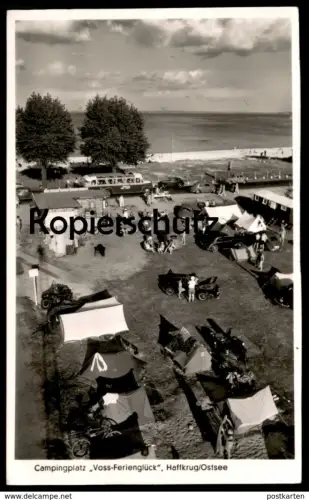 ALTE POSTKARTE CAMPING VOSS FERIENGLÜCK HAFFKRUG VW KÄFER BUS STOSS OSTSEEBAD SCHARBEUTZ cpa AK Ansichtskarte postcard