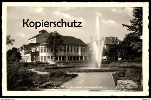 ALTE POSTKARTE KÖNIGSBERG AM NEUEN SCHAUSPIELHAUS Ostpreussen Kaliningrad Krolewiec Theater postcard cpa Ansichtskarte