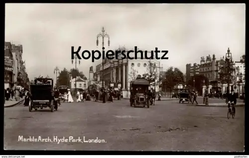 ALTE POSTKARTE LONDON MARBLE ARCH HYDE PARK LONDON OLD POSTCARD CARS Berliet ? Davidson Qualitiy Ansichtskarte cpa AK
