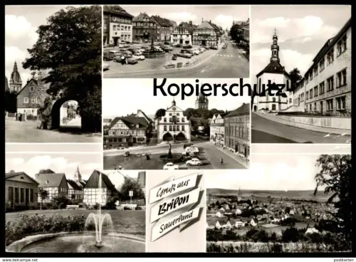 ÄLTERE POSTKARTE GRUSS AUS BRILON SAUERLAND Jägerhof Café Feldkamp Kreissparkasse Zeitung postcard Ansichtskarte cpa AK