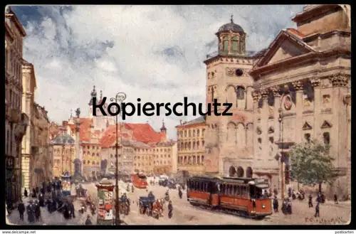 ALTE POSTKARTE WARSZAWA SALON KULIKOWSKIEGO PRAWA ZASTRZEZONE T. CIESLEWSKI KRAK. PRZEDMIESCIE Warschau Polen Polska cpa