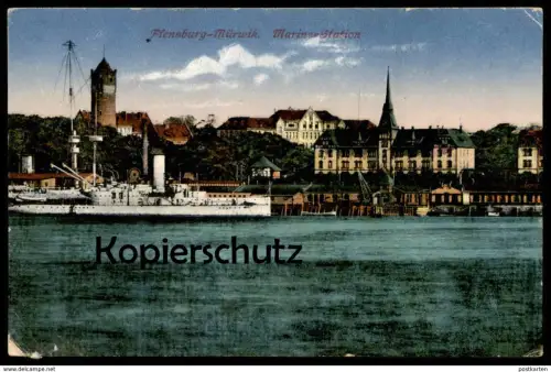 ALTE POSTKARTE FLENSBURG MÜRWICK MARINESTATION Marine Station Mürwik Ansichtskarte cpa postcard AK