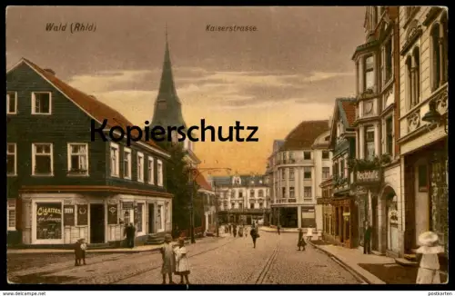 ALTE POSTKARTE WALD RHEINLAND KAISERSTRASSE REICHSHALLE CIGARREN SOLINGEN cpa AK Ansichtskarte postcard