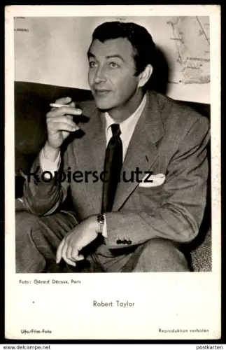 ALTE POSTKARTE ROBERT TAYLOR UFA FILM FOTO GÉRARD DÉCAUX PARIS Universum Film actor Photo Schauspieler Landkarte Rio