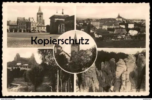 ALTE POSTKARTE JITSCHIN UND UMGEBUNG NAMESTI JICIN N OKOLI czech republic Tschechische Republik Ansichtskarte postcard