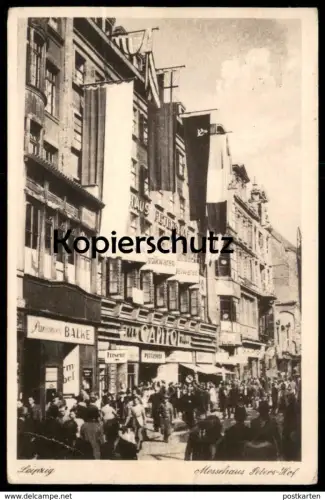 ALTE POSTKARTE LEIPZIG MESSEHAUS PETERSHOF CAPITOL Balke russian flag trade fair exhibition Messe postcard Ansichtskarte