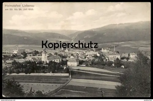 ALTE POSTKARTE LIEBENAU HEIMATSFEST 23.-26.07.1910 HEIMATFEST HODKOVICE NAD MOHELKOU Böhmen Ansichtskarte postcard cpa