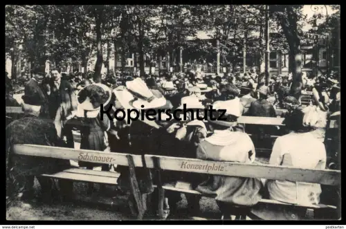 ALTE POSTKARTE SCHÖNAUER KONZERTPLATZ Damen Hüte Hut hat Teplitz-Schönau Teplice-Sanov Ansichtskarte postcard AK cpa