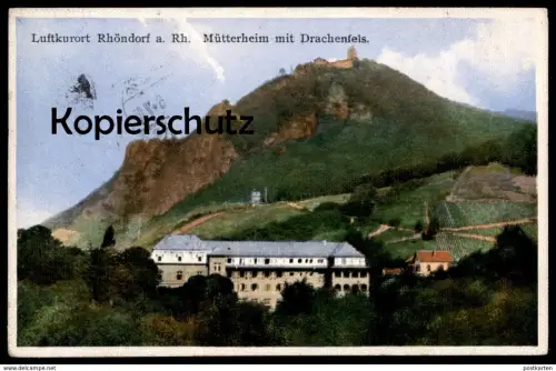 ALTE POSTKARTE LUFTKURORT RHÖNDORF AM RHEIN MÜTTERHEIM MIT DRACHENFELS Bad Honnef Siebengebirge Ansichtskarte postcard
