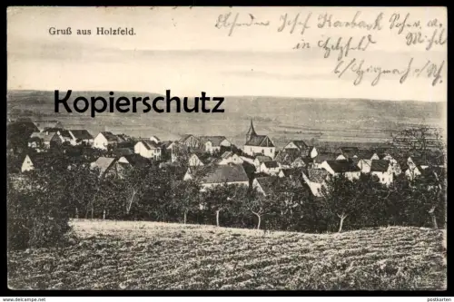 ALTE POSTKARTE GRUSS AUS HOLZFELD BEI HIRZENACH TOTALANSICHT KREIS ST. GOAR BOPPARD Verfasser Josef Karbach Anichtskarte