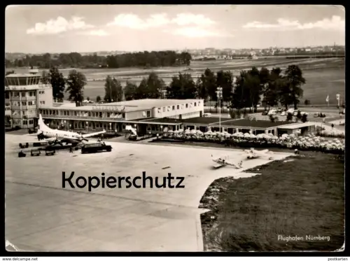 ÄLTERE POSTKARTE NÜRNBERG FLUGHAFEN airport aéroport Tankwagen Lufthansa ? Propeller Flugzeug airplane plane postcard AK