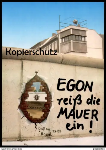 ÄLTERE POSTKARTE BERLIN BERLINER MAUER 1989 MAUERFALL EGON REISS DIE MAUER EIN LE MUR THE WALL Ansichtskarte Kassel