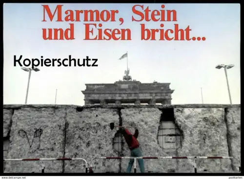 ÄLTERE POSTKARTE BERLIN BERLINER MAUER MAMOR STEIN UND EISEN BRICHT LE MUR THE WALL Ansichtskarte  postcard