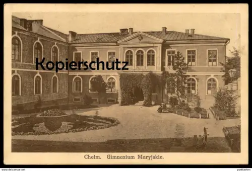 ALTE POSTKARTE CHELM GIMNAZIUM MARYJSKIE 1917 Gymnasium Schule school école Polen polska Poland postcard Maryjski