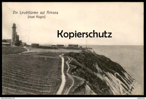 ALTE POSTKARTE INSEL RÜGEN DIE LEUCHTTÜRME AUF ARKONA lighthouse Leuchtturm lighthouses Ansichtskarte AK postcard cpa
