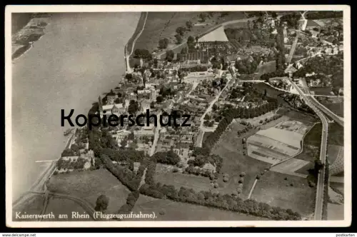 ALTE POSTKARTE KAISERSWERTH AM RHEIN FLUGZEUGAUFNAHME 1931 Fliegeraufnahme Luftbild Düsseldorf Ansichtskarte
