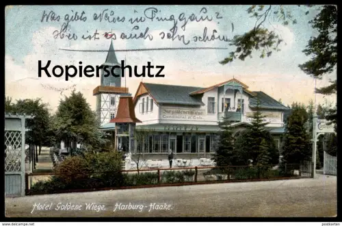 ALTE POSTKARTE HAMBURG HAAKE HOTEL GOLDENE WIEGE Harburg AK Ansichtskarte postcard cpa