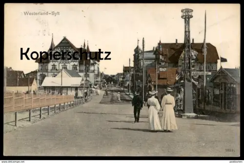 ALTE POSTKARTE WESTERLAND AUF SYLT MIT ZEITUNGSVERKAUF HAGEDORN HAMBURG AK Ansichtskarte postcard cpa