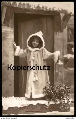ALTE POSTKARTE BONNE ANNÉE NEUJAHR KIND Nikolaus-Gewand Christkind child enfant Pelz ZED 344 cpa postcard Ansichtskarte