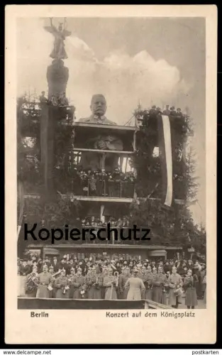 ALTE POSTKARTE BERLIN KONZERT AUF DEM KÖNIGSPLATZ HINDENBURG VOR SIEGESSÄULE Musik music monument Ansichtskarte postcard