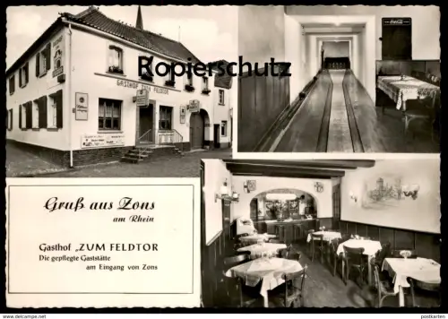 ÄLTERE POSTKARTE GRUSS AUS ZONS SCHLÖSSERS GASTSTÄTTE NUSSBAUM GASTHOF ZUM FELDTOR CocaCola Coca Cola Russische Eier