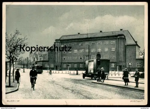 ALTE POSTKARTE GELSENKIRCHEN-BUER POSTAMT FELDPOST 21.12.1939 Strassenbahn Gelsenkirchen Buer LKW Ansichtskarte postcard