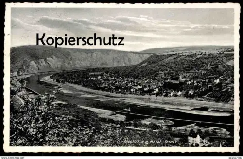 ALTE POSTKARTE DIEBLICH AN DER MOSEL TOTAL 1939 Totalansicht Panorama Ansichtskarte AK cpa postcard Gemeinde Rhein-Mosel