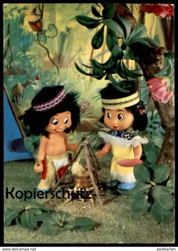 ÄLTERE POSTKARTE HUMMELWERK LAGERFEUER KLEIN ADLERAUGE UND SILBERSCHLANGE WALT DISNEY cpa postcard Ansichtskarte