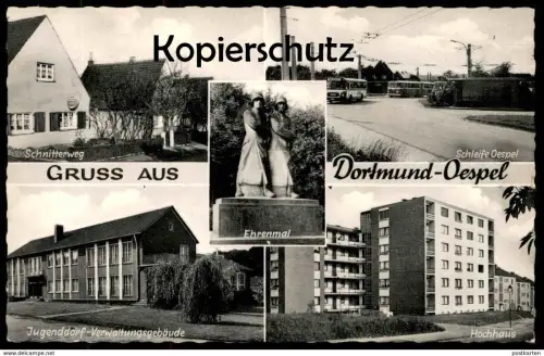 ÄLTERE POSTKARTE DORTMUND OESPEL SCHLEIFE SCHNITTERWEG HOCHHAUS EHRENMAL JUGENDDORF Ansichtskarte AK postcard cpa
