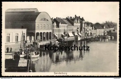 ALTE POSTKARTE SONDERBORG HAVN Hafen Sønderborg Sonderburg port Danmark Denmark Dänemark Ansichtskarte postcard