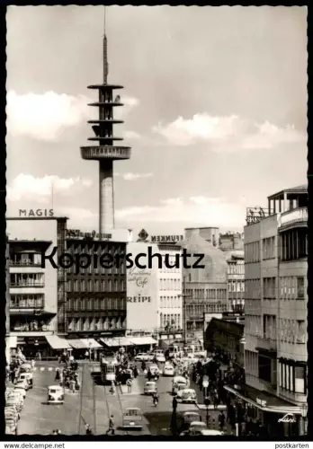 ÄLTERE POSTKARTE HANNOVER BLICK VON DER KARMARSCHSTRASSE IN BAHNHOFSTRASSE VW Bus tramway Ansichtskarte AK postcard cpa