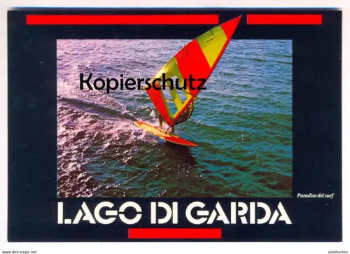 ÄLTERE POSTKARTE LAGO DI GARDA PARADISO DEL SURF Gardasee Surfen Surfbrett Windsurfen surfing Ansichtskarte postcard cpa