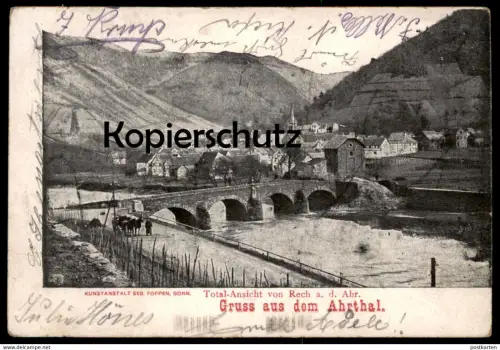 ALTE POSTKARTE GRUSS AUS DEM AHRTHAL TOTAL-ANSICHT VON RECH AN DER AHR Brücke bridge pont cpa postcard Ansichtskarte AK