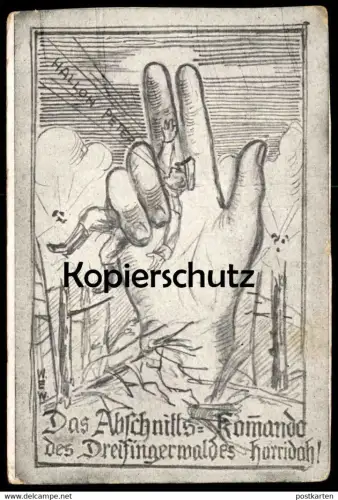 ALTE POSTKARTE DREIFINGERWALD HALLOH PETER Russia Soldatenbrief Infanterie Markgraf Karl Pertstschenka Ljubunj postcard