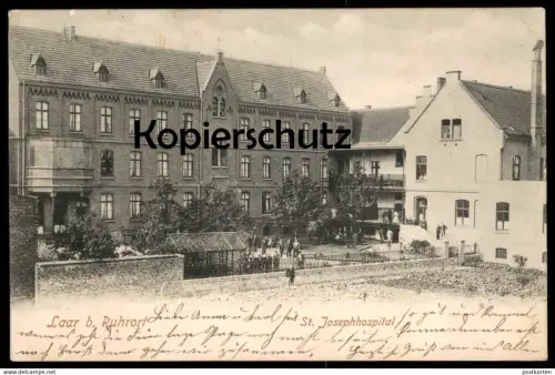 ALTE POSTKARTE LAAR BEI RUHRORT ST. JOSEPHHOSPITAL Hospital Krankenhaus Duisburg Ansichtskarte cpa AK