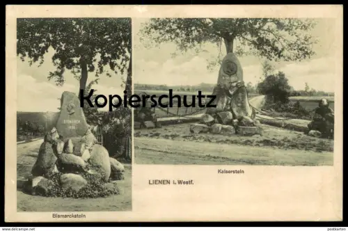 ALTE POSTKARTE LIENEN IN WESTFALEN BISMARCKSTEIN KAISERSTEIN Bismarck monument Denkmal cpa postcard AK Ansichtskarte