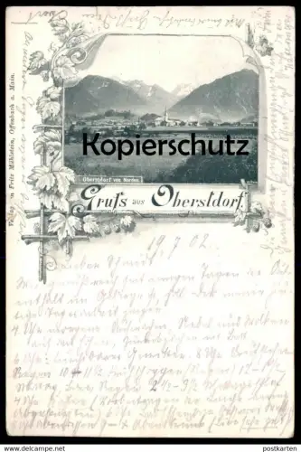 ALTE POSTKARTE GRUSS AUS OBERSTDORF VON NORDEN 1902 ALLGÄU Bayern Ansichtskarte AK cpa