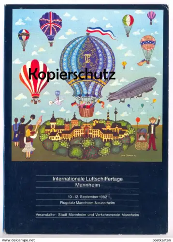 ÄLTERE POSTKARTE MANNHEIM INTERNATIONALE LUFTSCHIFFERTAGE 10. - 12.09.1982 Luftschiff Zeppelin airship ballon postcard