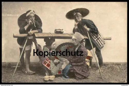 ALTE POSTKARTE JAPAN KAGO SEAGAN CHAIR JAPANISCHE SÄNFTE Tracht traditonal costume Japon Ansichtskarte cpa postcard