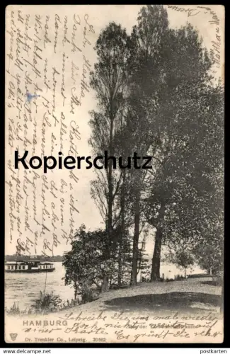ALTE POSTKARTE HAMBURG BEI DER LOHMÜHLENSTRASSE SCHIFF ALSTER Ansichtskarte cpa postcard AK