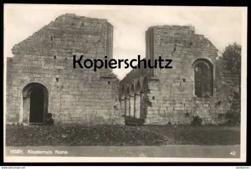 ALTE POSTKARTE VISBY KLOSTERRUIN ROMA Kloster Ruine convent Sverige Schweden Sweden Ansichtskarte postcard cpa AK