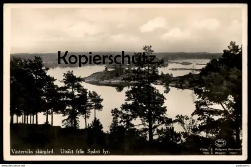 ALTE POSTKARTE VÄSTERVIKS SKÄRGARD UTSIKT FRAN SPARÖ FYR 1932 Västervik Sverige Schweden Sweden Ansichtskarte postcard