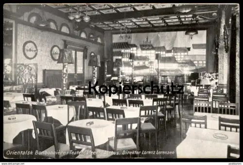 ALTE POSTKARTE ORIENTALSK BONBONNIÈRE I TEATERCAFEEN I AARHUS BREVKORT Danmark Dänemark Denmark Ansichtskarte postcard