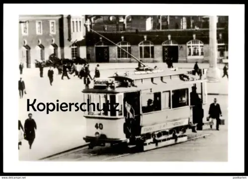 ÄLTERE POSTKARTE FRANKFURT ODER ENDSTELLE BAHNHOF STRASSENBAHN TRIEBWAGEN 40 tram tramway Ansichtskarte postcard cpa AK