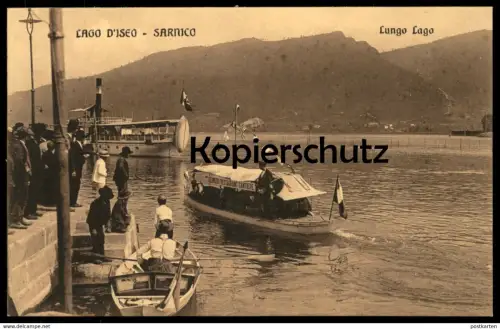 ALTE POSTKARTE SARNICO LAGO D'ISEO LUNGO LAGO Restaurant Cantiere Sebino Dampfer Schiff Fähre ship Ansichtskarte cpa AK