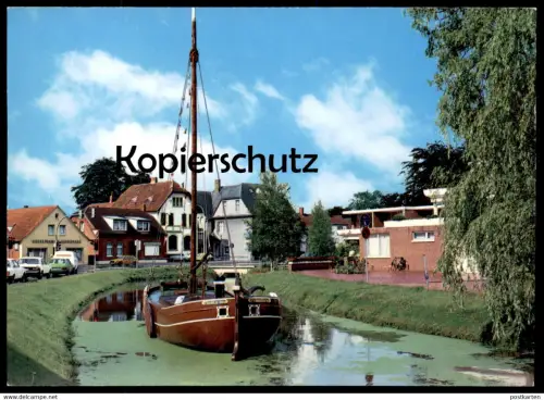 ÄLTERE POSTKARTE PAPENBURG WIEK HAUPTKANAL STEMPEL SCHIFF THEKLA VON PAPENBURG MUSEUM ship Ansichtskarte AK postcard cpa