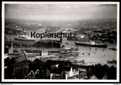 ÄLTERE FOTO POSTKARTE HAMBURG HAFEN LUFTBILD Fliegeraufnahme Dampfer Schiff ship Ansichtskarte AK postcard cpa photo
