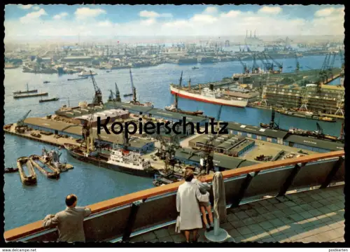 ÄLTERE POSTKARTE ROTTERDAM PANORAMA VANAF EUROMAST HAVEN Hafen harbour port Schiff cargo ship Ansichtskarte postcard AK